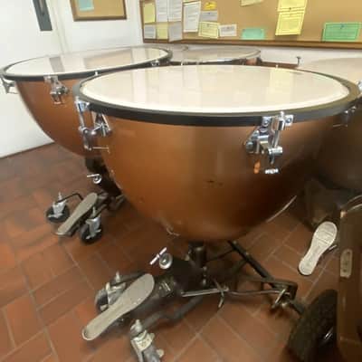 Very Clean Set of 2 Ludwig "Universal" Fiberglass Timpani, 26" and 29"; with wheels image 2