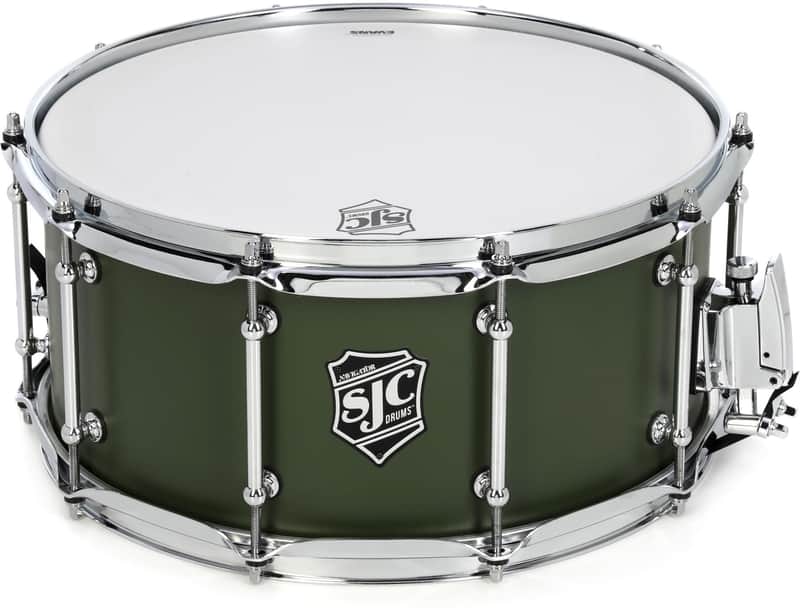 SJC Custom Drums Navigator Snare Drum - 6.5 inches x 14 inches  Deep Olive Green image 1