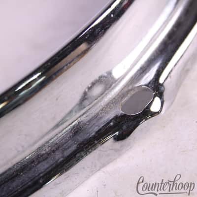Slingerland 10"Tom Drum Batter/Resonant Rim/Hoop 6Lug Stick-Saver Chrome Vintage image 3