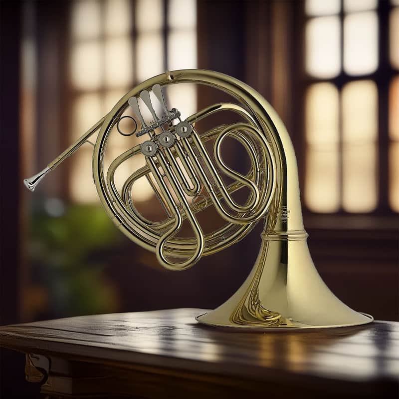 Stagg French Horn 3 Rotary Valves With Case Gold Lacquer WS-HR245 2 Year Warranty image 1