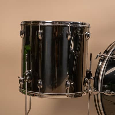 1970s Slingerland Black Chrome Drum Set 14x24 9x13 and 16x16 image 3