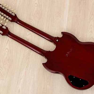 1990s Burny RSG-140 Vintage Double Neck SG, 6 & 12 String Guitar Cherry w/ Case & Tags, Japan image 13