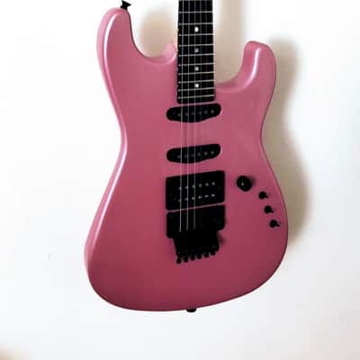 1986 USA Charvel San Dimas Original Pink Pearl Ebony Slab Pearl Dots image 1