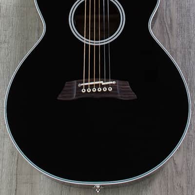 Takamine EF261SBL Acoustic-Electric Guitar in Gloss Black with Hard Case image 2