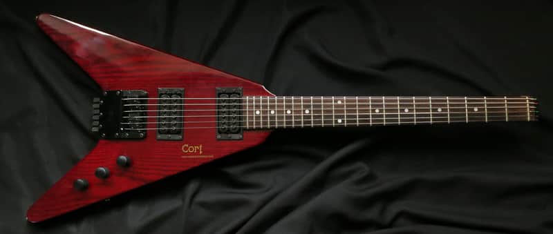 80s Cort Headless Space Arrow Flying V Electric Guitar VEE Rare image 1