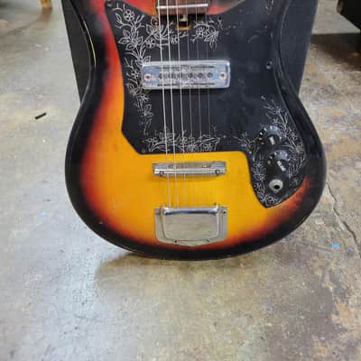 Teisco Checkmate E100 Tulip single pickup electric guitar image 3