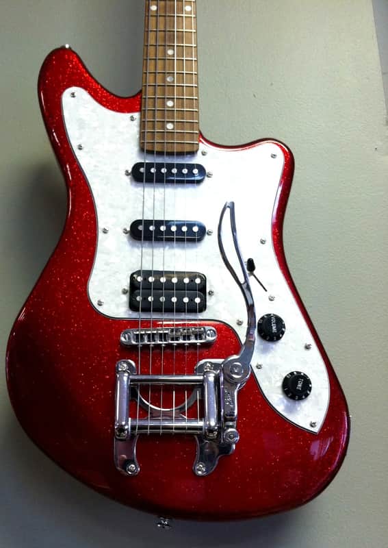 EKO - Camaro, Italian Design, Red Sparkle electric guitar with gig