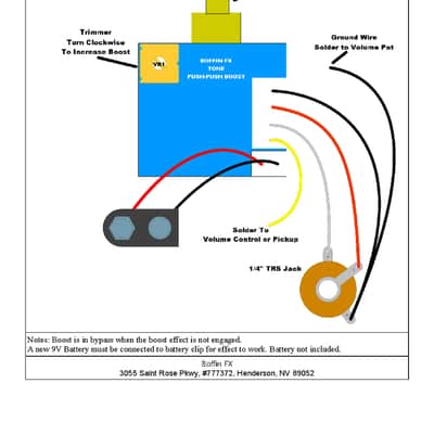 Boffin FX Push-Push Onboard Guitar Preamp Booster & Tone Control 20dB 250K Active Upgrade image 6