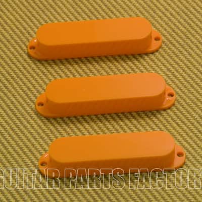 PC-0446-ORG (3) Orange Closed No Pole Holes Pickup Covers For Strat