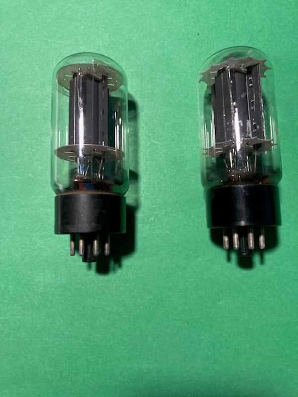 6L6GB RCA VINTAGE Tube Pair Black Plate Dual Getters AMP TESTED image 1