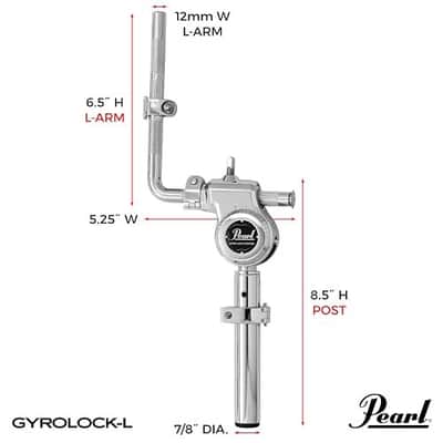 Pearl Gyrolock-L Tom Arm, Short Length, 7/8" Base W/12Mm L-Rod (THL1030S) image 4