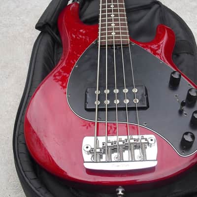 Musicman StingRay 5 string bass H 1993 Candy Red image 3