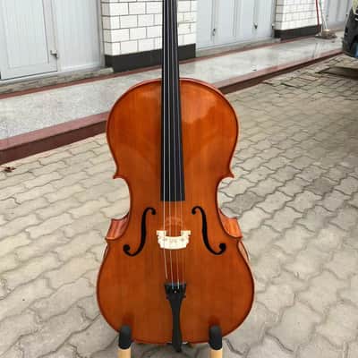 Stradivarius style 4 Strings Student Cello 4/4 with bow/Bag,flame back image 2