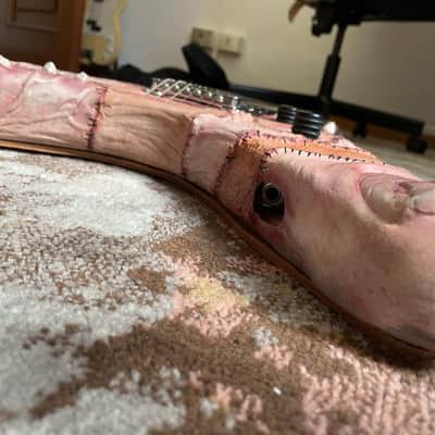Destroyed Human Skin Custom Flying V Zemaitis image 5