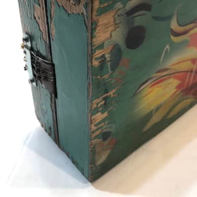 Vintage electric Benjo Bulbul tarang Indian circuitbent banjo The Chicken/Goldfish signature model 1960s Green image 9