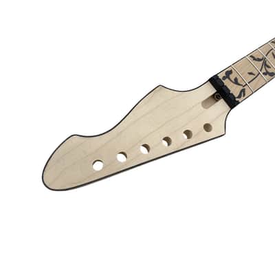 25.5" Electric Guitar Neck Maple 22 Frets Maple Fretboard Bolt-On Inlay Unfinished image 8