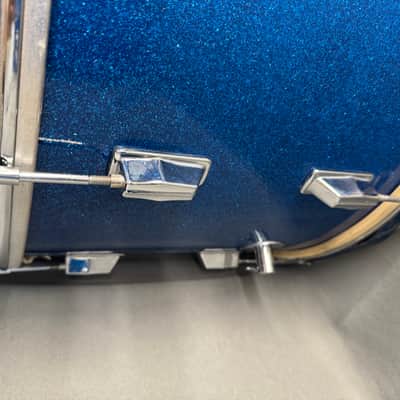 Vintage Apollo 1960s-1970s Drum Kit 5pc Set Import Blue Sparkle Toms Snare Kick image 13
