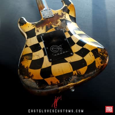 Fender American Stratocaster 60th Anniversary Diamond Edition Stratocaster Distorted Checker with Gold Leaf Aged Relic 1of1 by East Gloves Customs [Discounted by $400 Off for Limited Time Only!] image 2