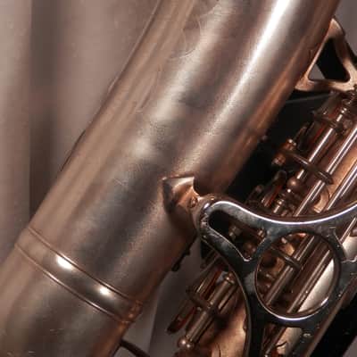 King Zephyr vintage silver alto saxophone with case and mouthpiece Serviced image 10