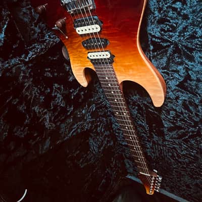 Suhr Modern Carve Top Desert Gradient Angel Quilt Mahogany Back, Cocobolo knobs and Covers image 7