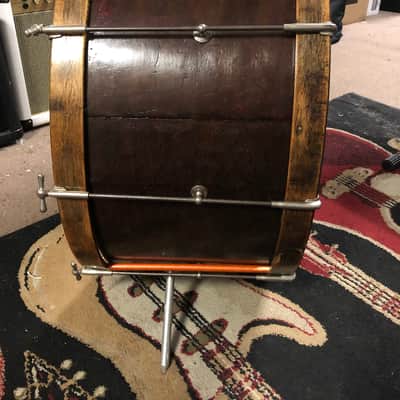 Ludwig&Ludwig 26" Single Tension Marching Bass Drum 1920's - Walnut image 3