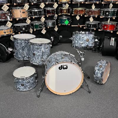Peter Erskine's DW Jazz Series 12/13/14/16/20" Maple Gum Drum Set Kit with Matching 14" Snare in Silver Abalone image 21