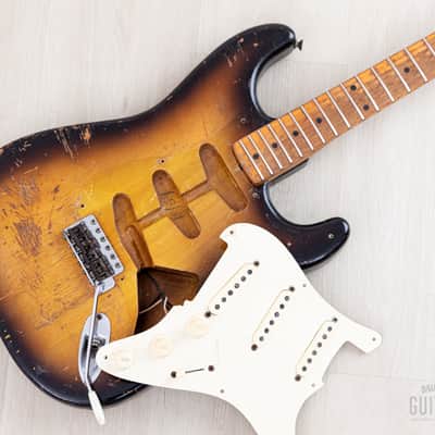 1957 Fender Stratocaster Vintage Guitar Sunburst w/ V Neck, Tweed Case image 22