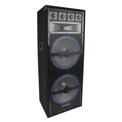 Technical Pro VRTX215LED Dual 15" 7-Way 1800 Watt Carpeted Speaker Cabinet W/LED image 2