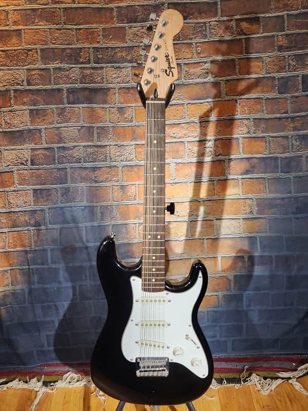 Squier Stratocaster  3/4 Size Black Full Set Up image 1