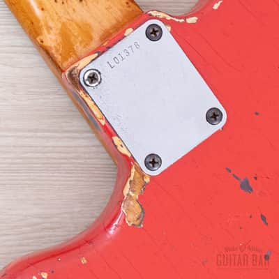 1963 Fender Jazzmaster Pre-CBS Vintage Guitar Fiesta Red w/ Blonde Case image 16
