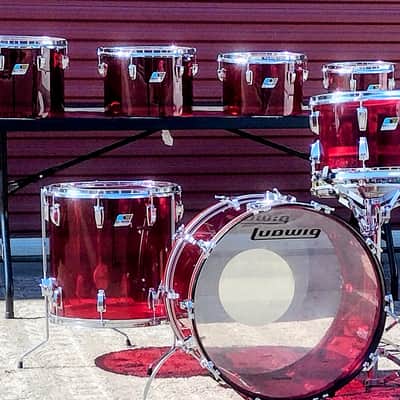 1970s Ludwig Vistalite Quadra-Plus Drum Set with Single-Color Finish image 4