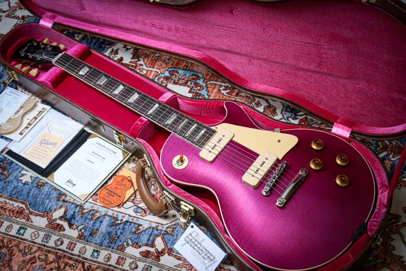 GIBSON USA Custom Shop Murphy Lab '56 Les Paul Standard Ultra Light Aged "Pink Sparkle" (2024) image 1