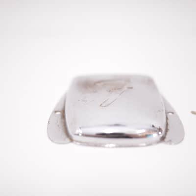 1966 Vintage Fender Jazz Bass F-Logo BRIDGE COVER Chrome JBass Guitar Original 1960's 1967 1968 1969 image 4