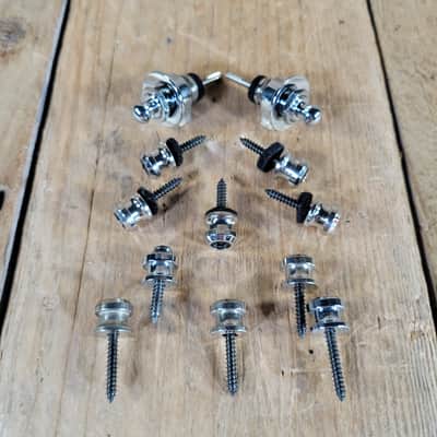 Schaller Straplocks With 5 Extra Sets of Strap Buttons - Chrome image 1