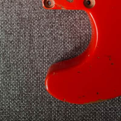HSS Hardtail Alder Strat Guitar Body - Relic Fiesta Red - Fits Fender Necks image 10