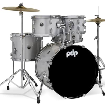 PDP CENTERstage Drum Set Diamond White Sparkle Complete 5pc | Reverb