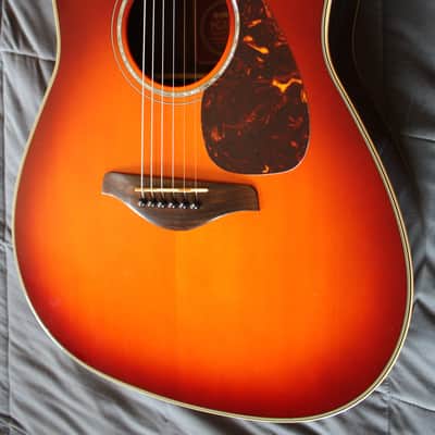 Yamaha FG730S Dreadnought Solid Sitka Top / Rosewood Acoustic Guitar 2008 Cherry Burst image 1