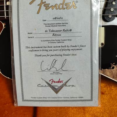 Fender TELECASTER CUSTOM 61 RELIC 2012 - Black relic + image 7