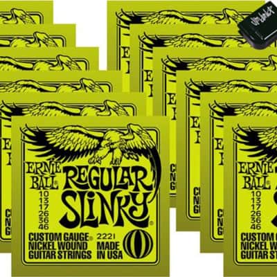 12 Sets of Ernie Ball 2221 Nickel Regular Slinky Electric Strings (10-46) w/ Free String Winder image 2