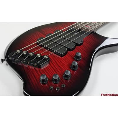 Dingwall AB1 Afterburner 1 RedBurst 5-String Multi-Scale Fanned Fret Bass Flame Maple Darkglass image 4