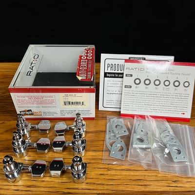 Graph Tech PRN-2411-C0 Ratio-Tuned 2-Pin Contemporary Acoustic Guitar Tuning Machine Heads 3x3 - Chrome image 5