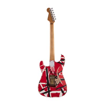 EVH Striped Series Frankenstein Frankie Maple - Red with Black Stripes Relic image 4