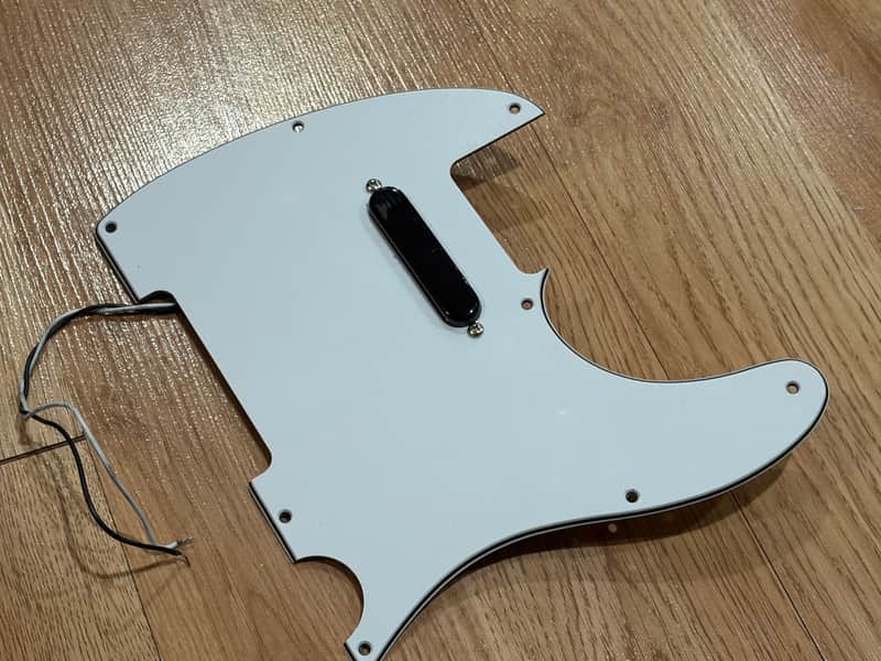 Telecaster Alnico Neck Pickup Black Chrome + 3 Ply Pickguard image 1