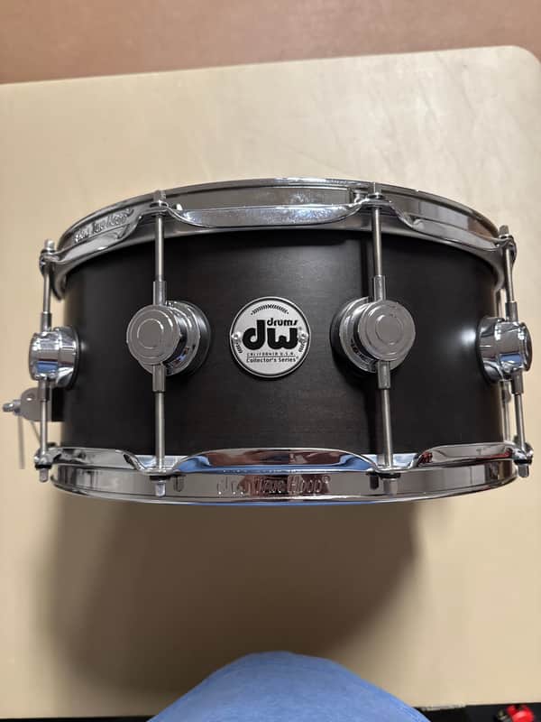 DW Collectors Black Satin Maple Snare Collectors Na - Black satin maple image 1