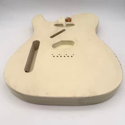 MJT Telecaster Body Lefty Relic Alder Nitro Vintage White Light mjt6672 image 4