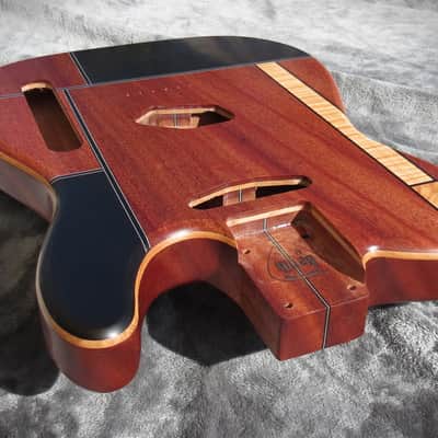 Babik Custom Telecaster Style body, Art Top, Ebony and Mahogany, Handmade 2025 image 13
