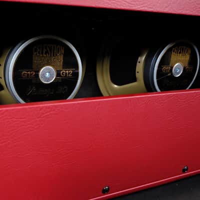 Used Bad Cat Cub V Handwired 2x12" Extension Speaker Cabinet - Burgany/Gold Grill/Gold Piping image 7