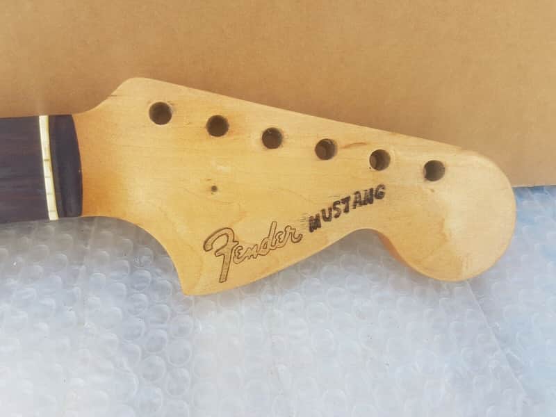 1965 FENDER MUSTANG NECK made in USA - RARE SLAB BOARD VERSION image 1