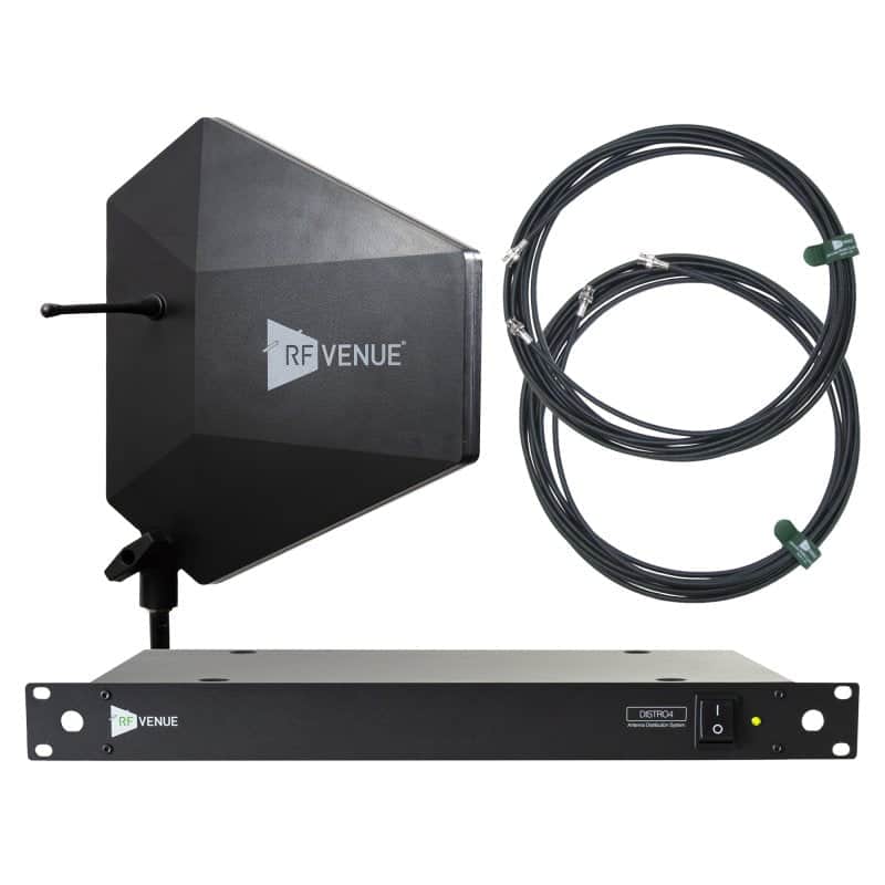 4-Channel Wireless Microphone Upgrade Pack with Diversity Fin IPX Antenna, Black Bild 1