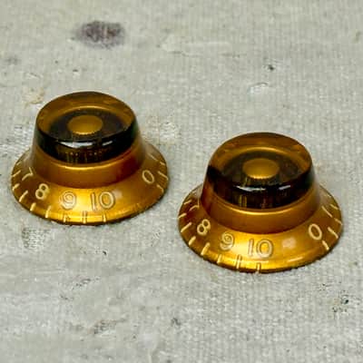 1950's Gibson Guitar Gold Bonnet Knobs Set of 2 Les Paul Burst ES 335 1955-1960 image 5
